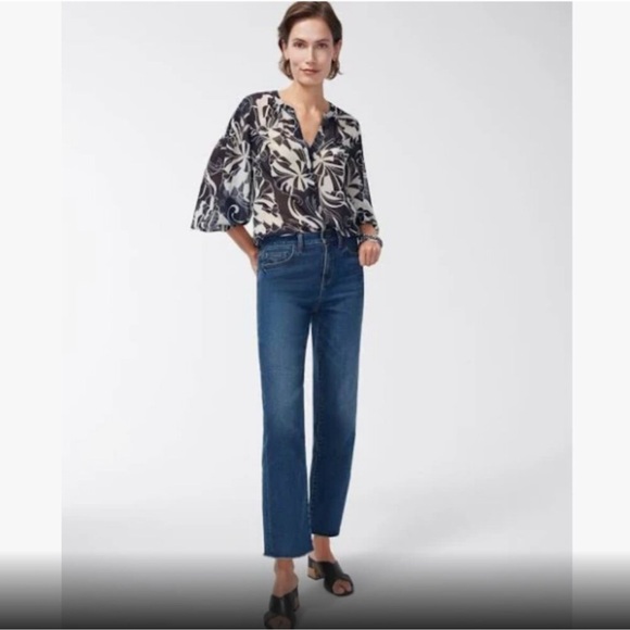 Chico's Denim - Chico’s The High Rise Straight Leg Jean Sequoia Indigo Size 6 NWT